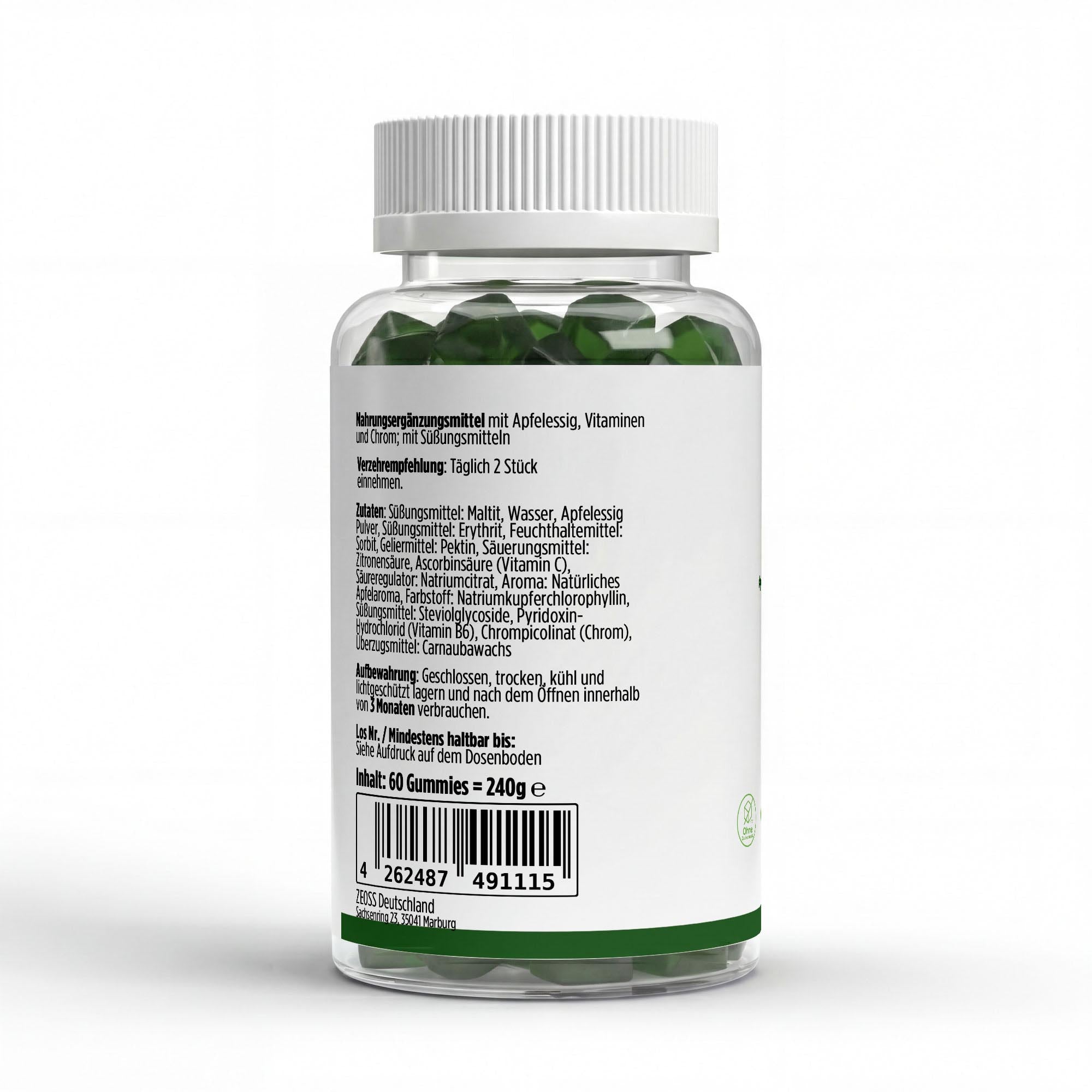 ZEOSS Apfelessig + C + B6 + Chrom Gummies - 60 Stk