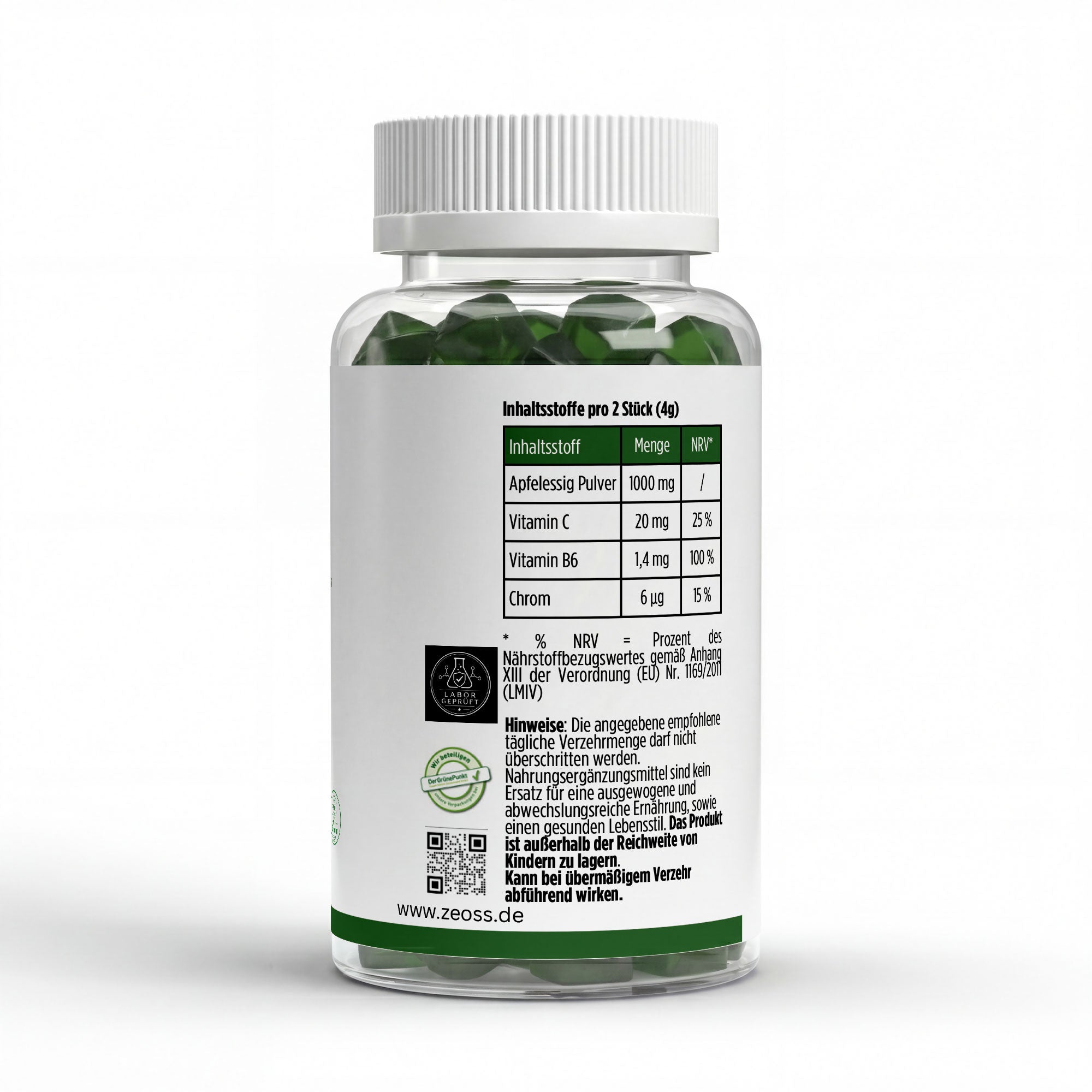 ZEOSS Apfelessig + C + B6 + Chrom Gummies - 60 Stk