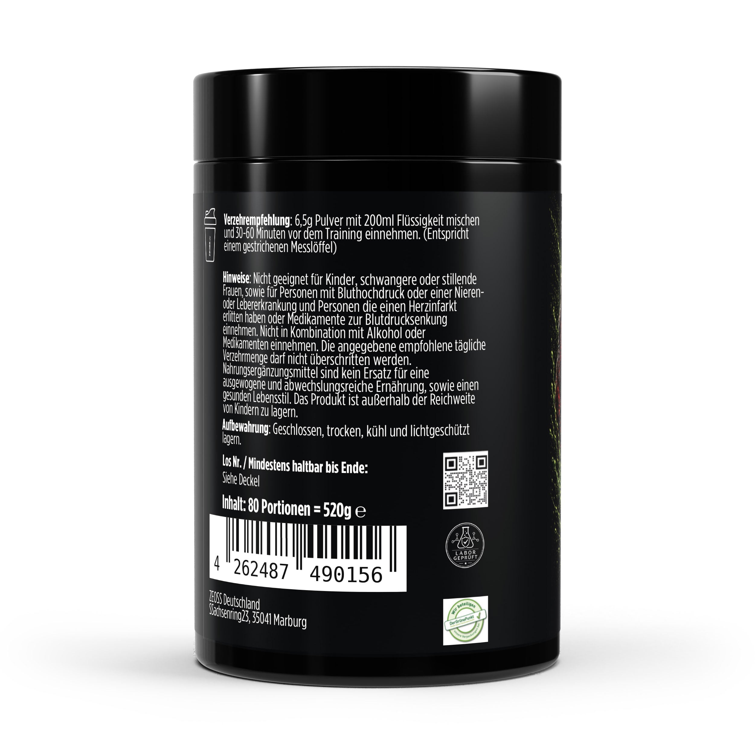 ZEOSS BEAST MODE – ZOURX Pre-Workout Booster - 520g