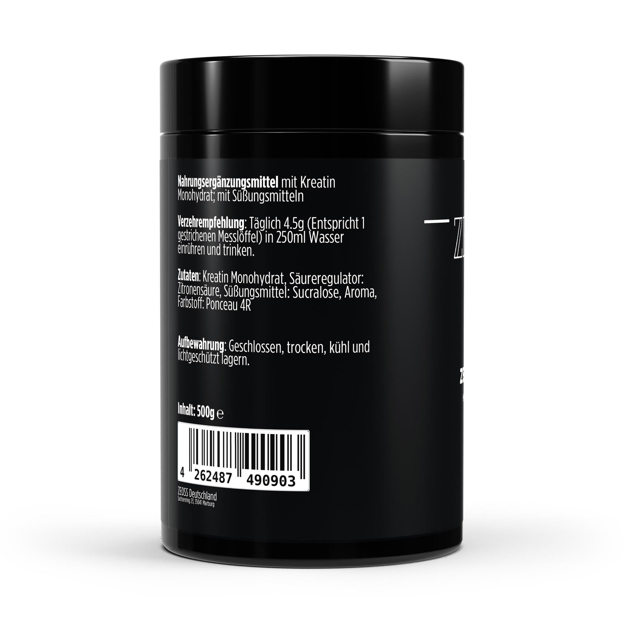 ZEOSS CREA+ Himbeer  Kreatin Monohydrat - 500g