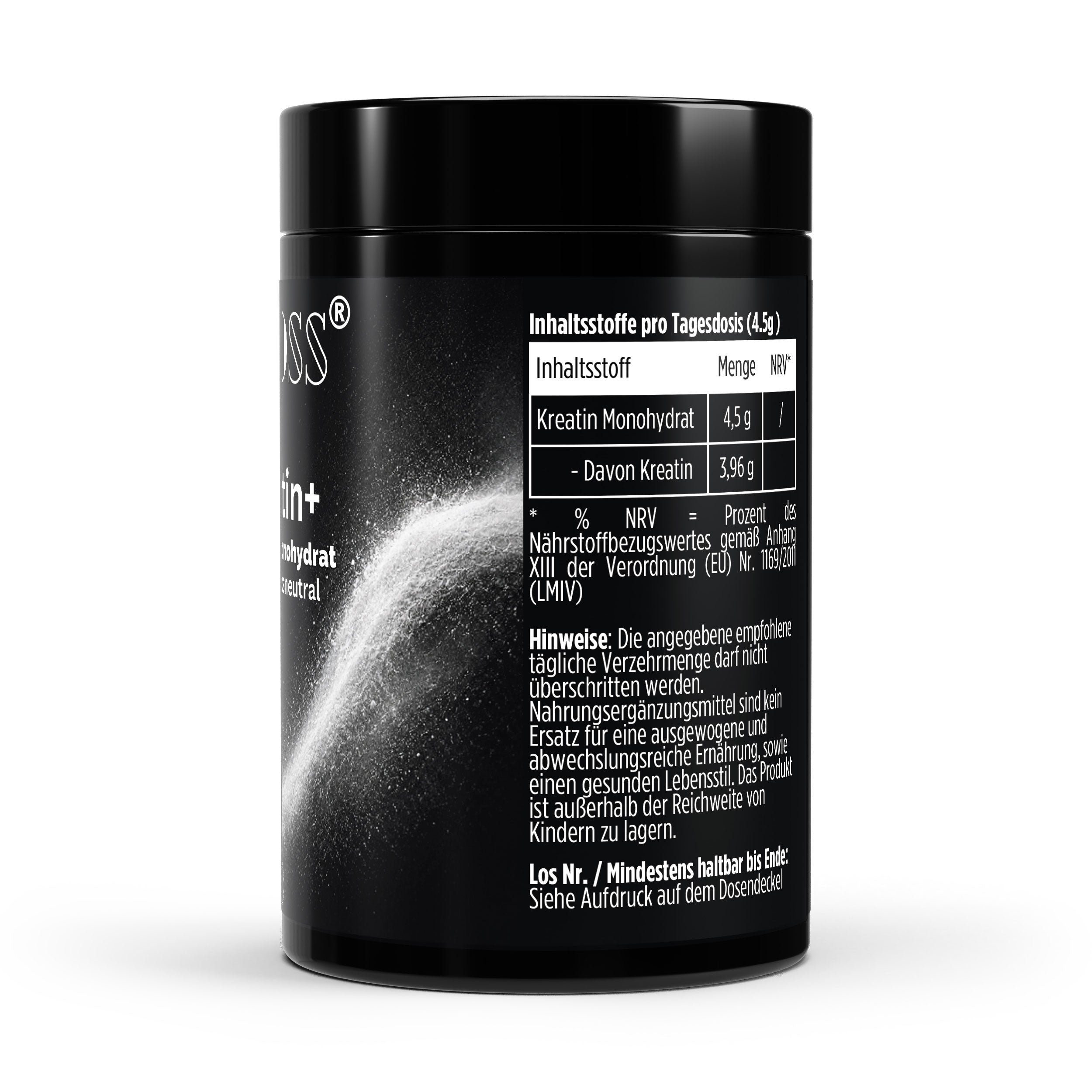 ZEOSS Kreatin Monohydrat Microfine - Geschmacksneutral - 500g