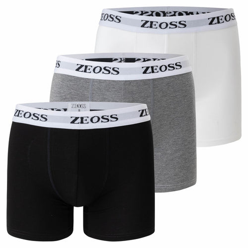 ZEOSS Männer Basic Set – 3 Boxershorts + 2 Paar Sneaker-Socken