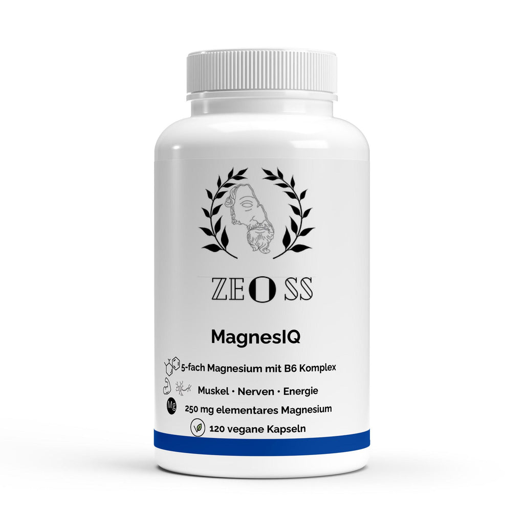 ZEOSS MagnesIQ Magnesium 5x Komplex + B6 - 120 vegane Kapseln