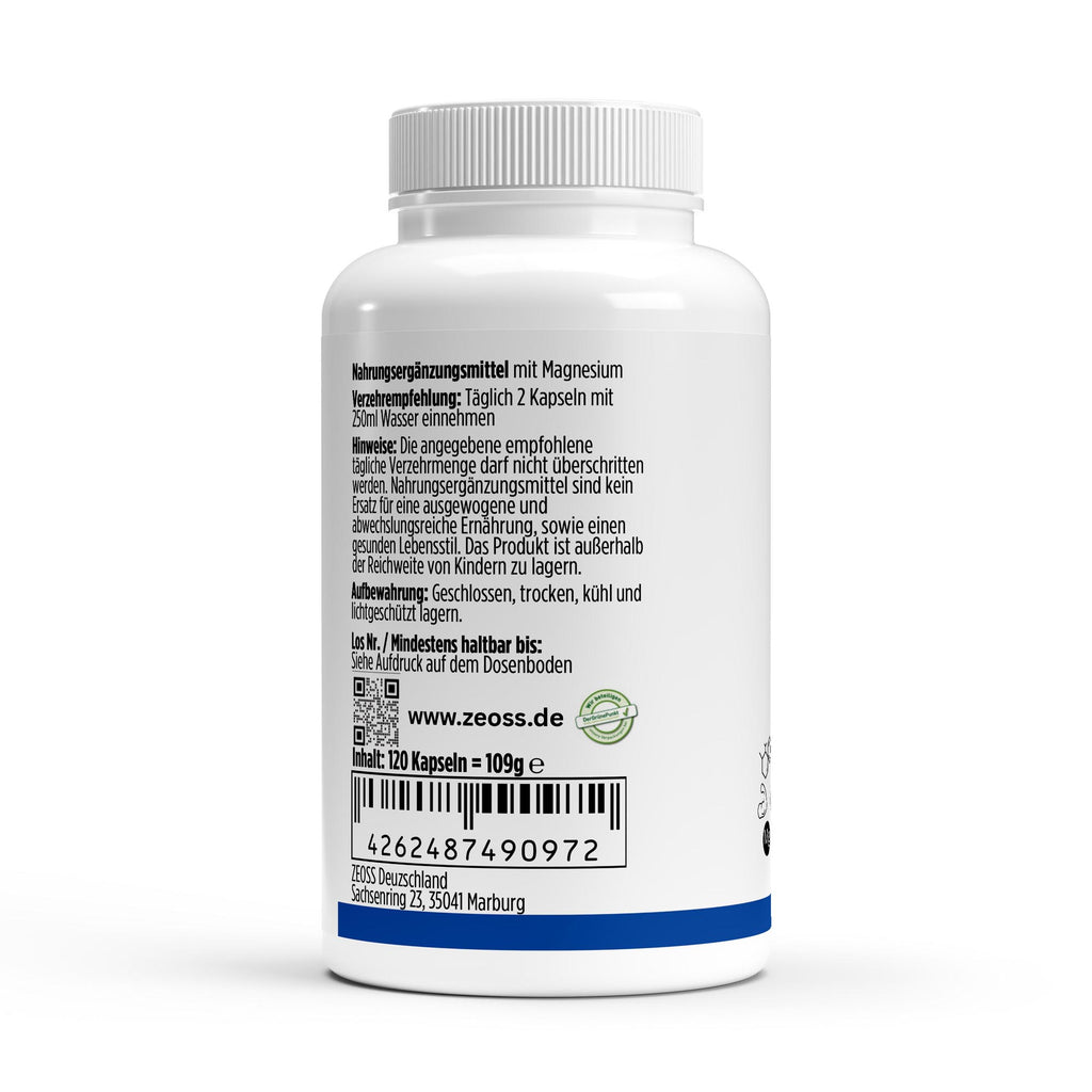 ZEOSS MagnesIQ Magnesium 5x Komplex + B6 - 120 vegane Kapseln