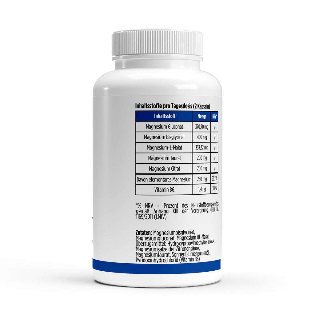 ZEOSS MagnesIQ Magnesium 5x Komplex + B6 - 120 vegane Kapseln